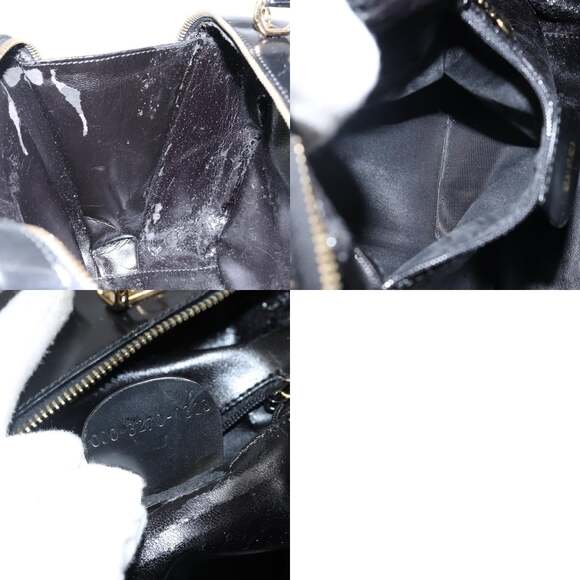 GUCCI Bamboo Hand Bag Enamel Black Gold 000 3270 000 3270 - Picture 12 of 12